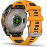 Смарт-часы GARMIN FENIX 8 – 47 мм, AMOLED Sapphire, титан с силиконовым ремешком цвета Spark Orange/Graphite 010-02904-11